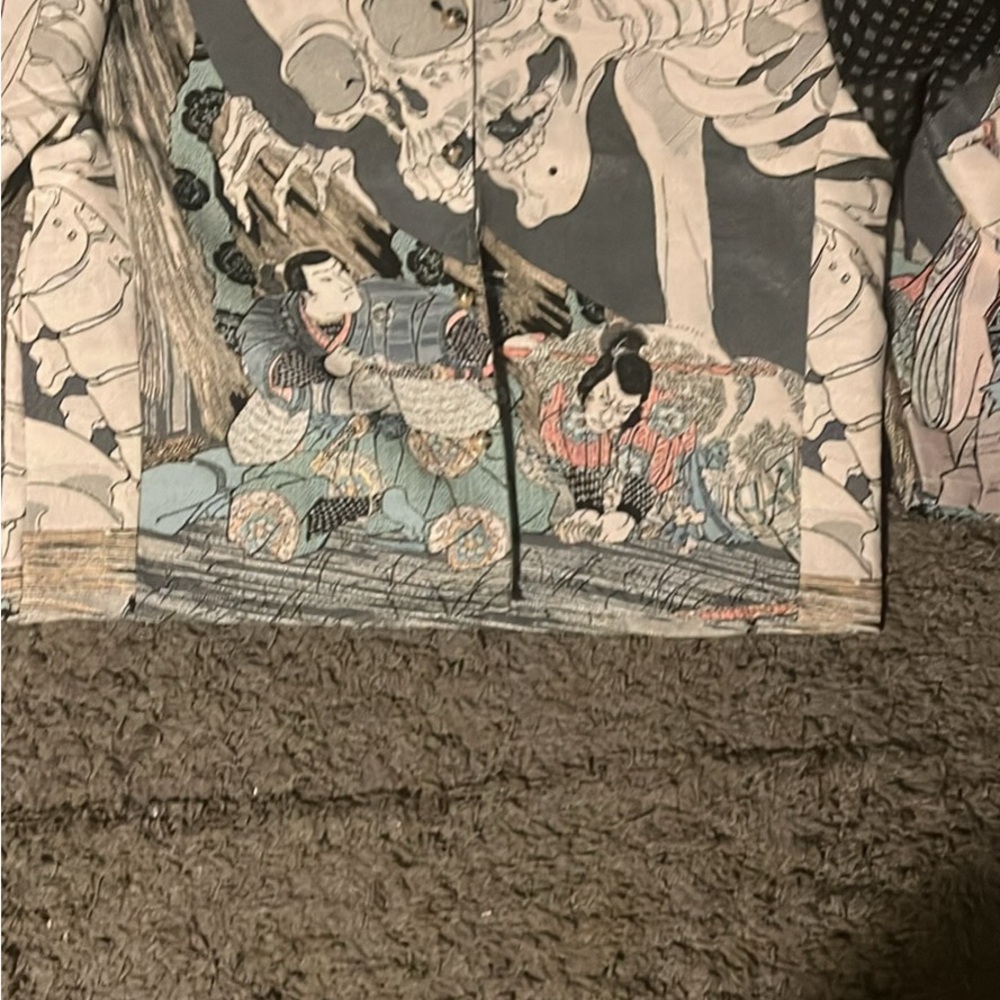 Graphic Print Jacket with Skeleton Design